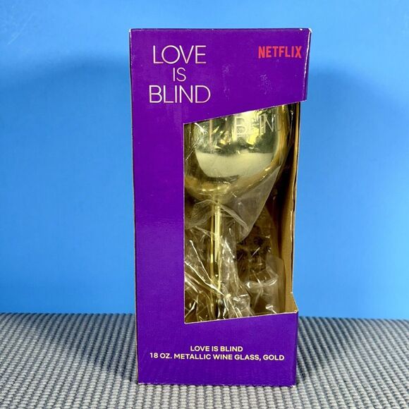Netflix Other - Love Is Blind Metallic Wine Glass Netflix NEW in Box Gold 18 oz. Stainless steel